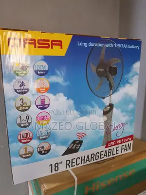 Original QASA 3W LED Night Light Rechargeable Fan