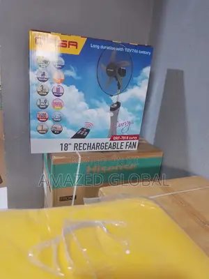 New in QASA !8" Multi-Tilting Rechargeable Fan With Remote