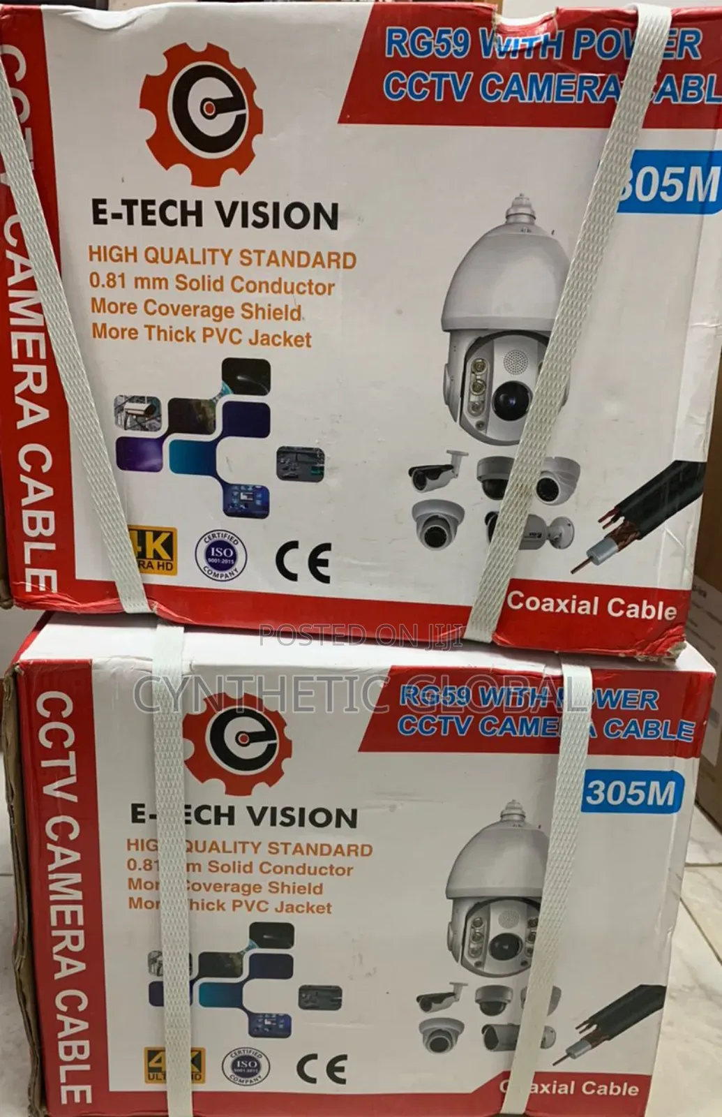 Quality E-Tech Vision RG59 With Power CCTV Camera Cable 305M for sale ...