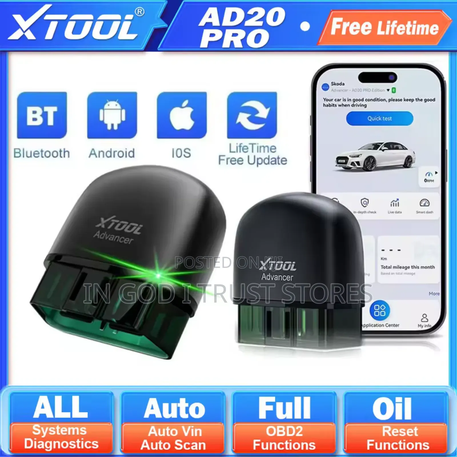 XTOOL Advancer Ad20pro All System Diagnostic Reader