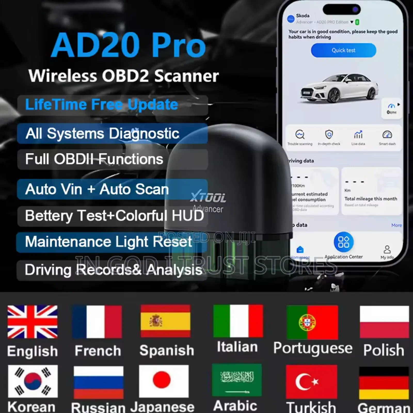 XTOOL Advancer Ad20pro All System Diagnostic Reader
