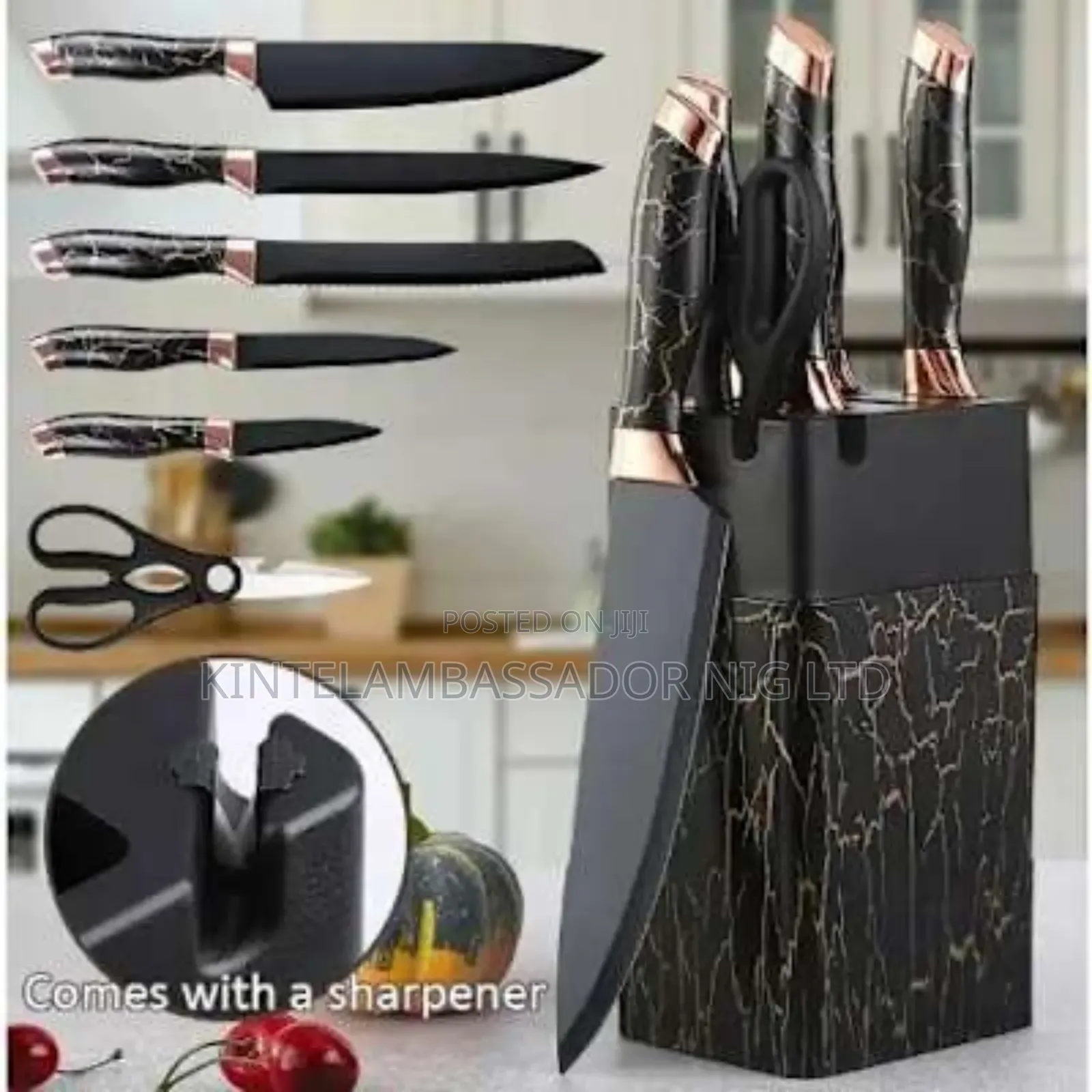 7 Picese Marble Knife Set