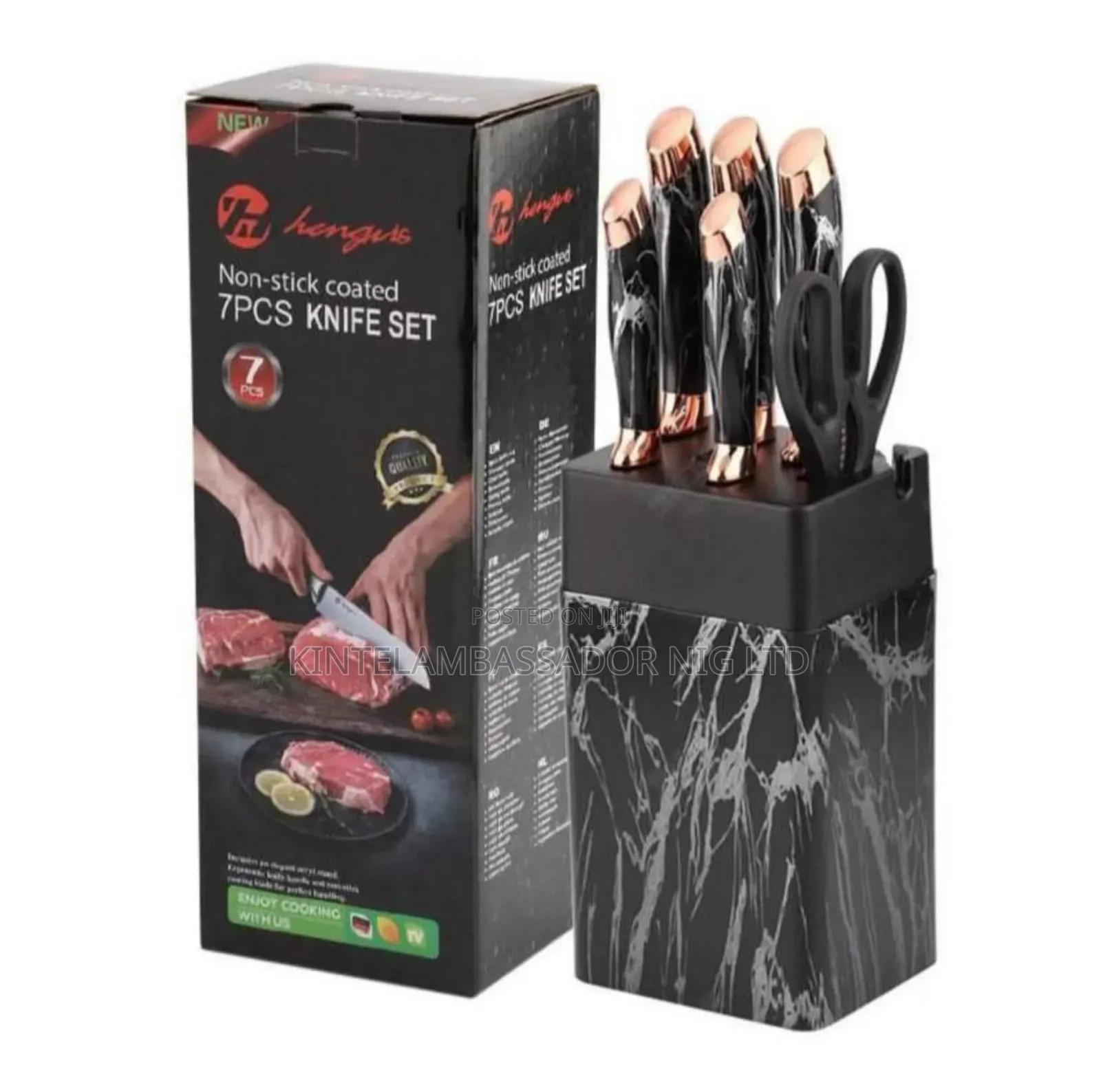 7 Picese Marble Knife Set