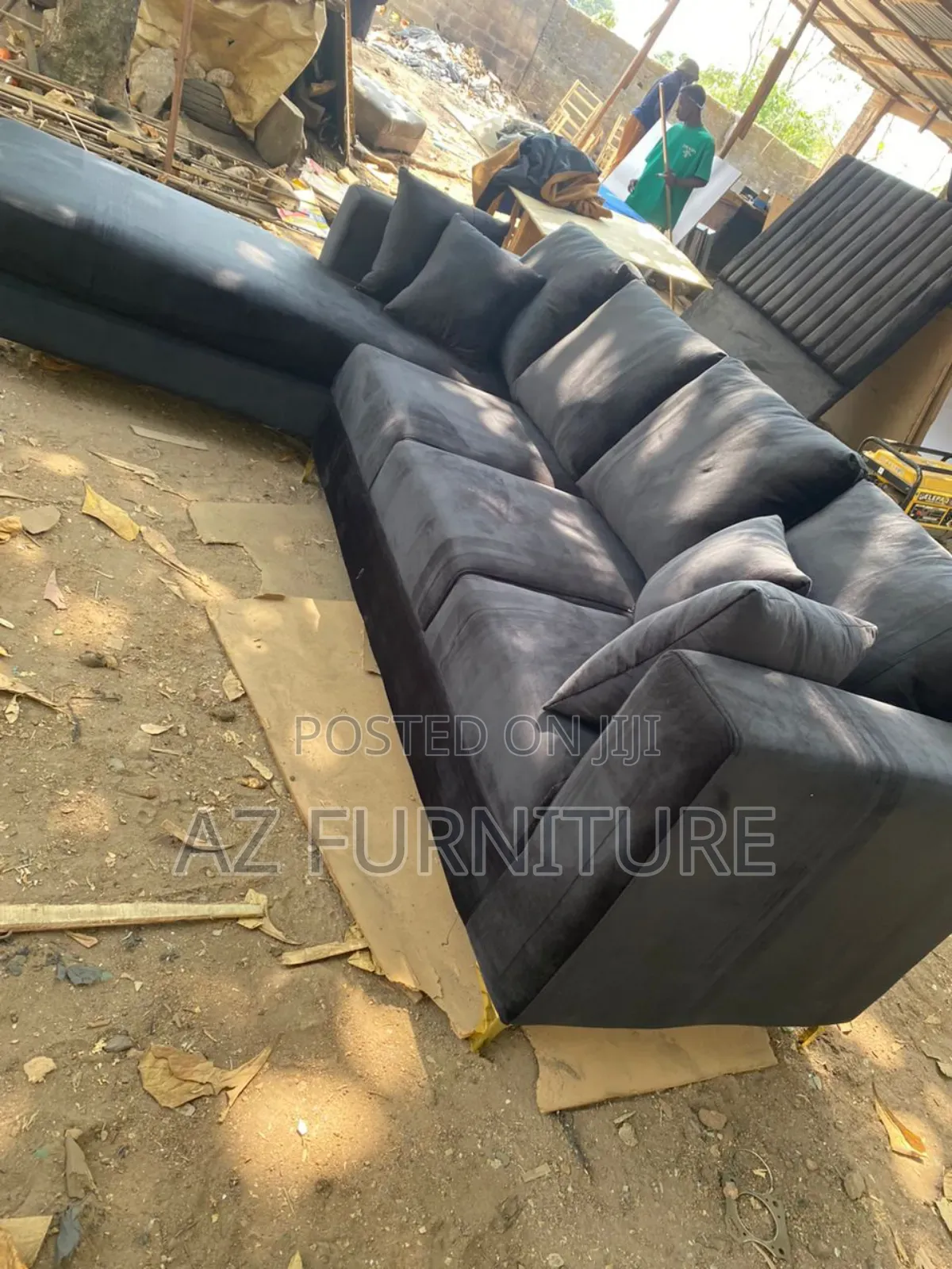 Unique L Shape Sofa With Fibre Pillows