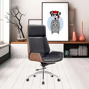 Executive Office Chair Black Leather