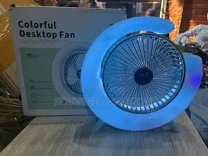 Mini Desktop Usb Electric Fan With Led Light