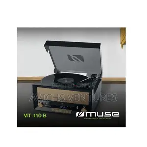 Muse Vintage Turntable Micro System Fm Radio Cd Player, Usb