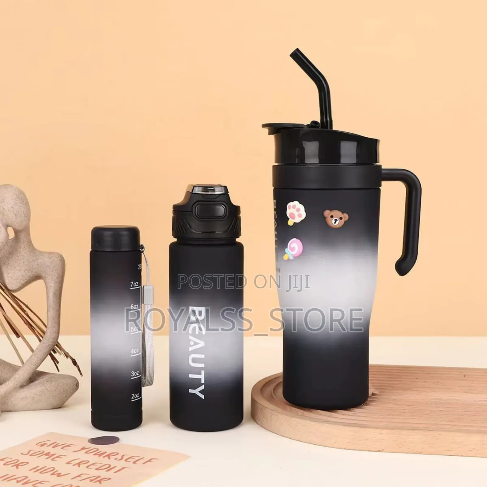 3in1 Gradient Plastic Water Cup Set