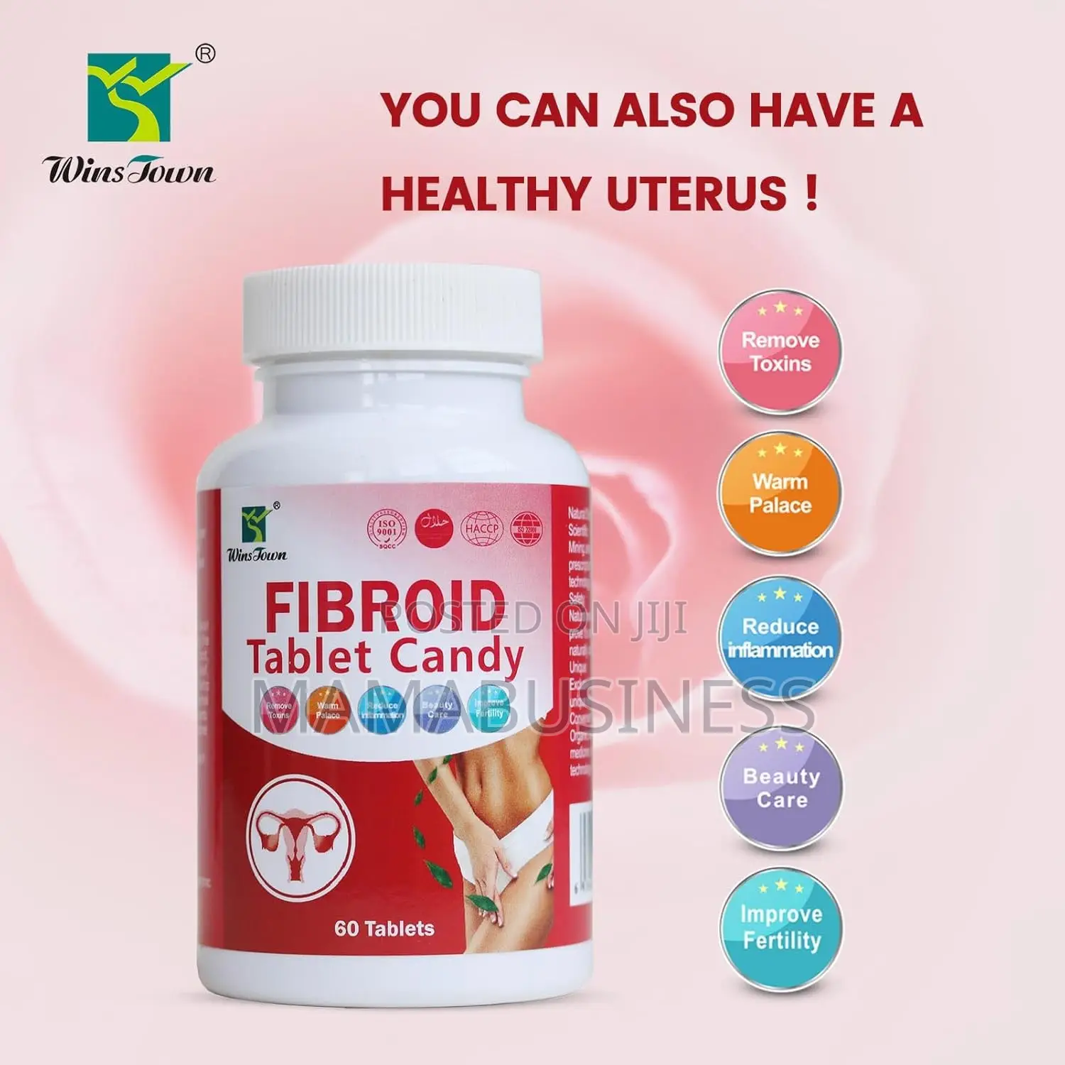 Wins Town Fibroid Tablet Candy - 60 Tablets
