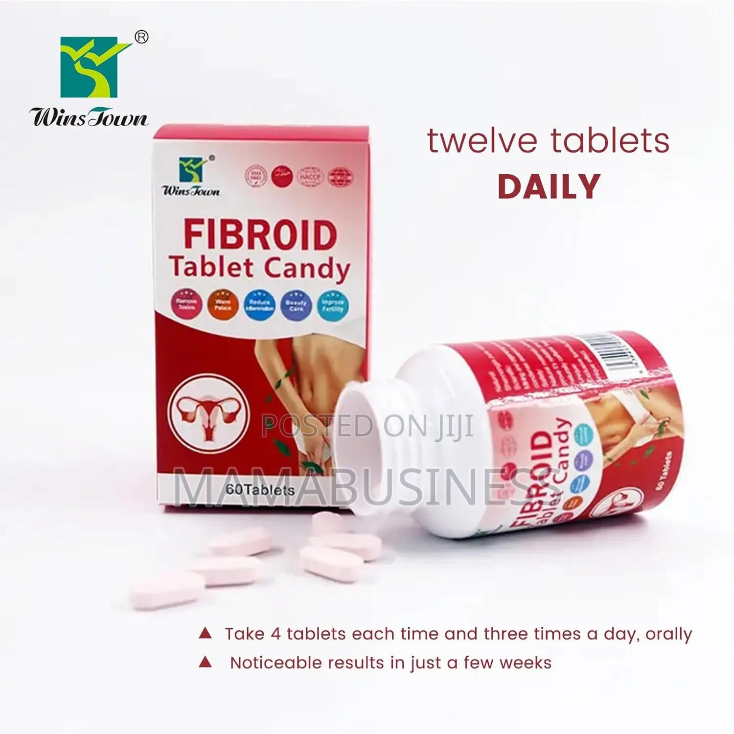 Wins Town Fibroid Tablet Candy - 60 Tablets