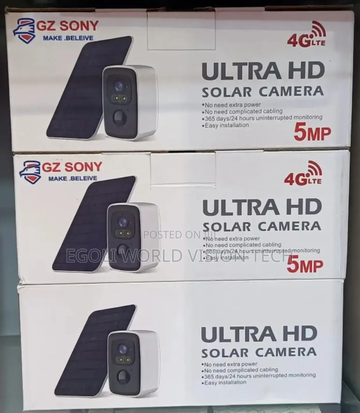 Gz SONY 4glte Ultra HD Solar 5mp Camera