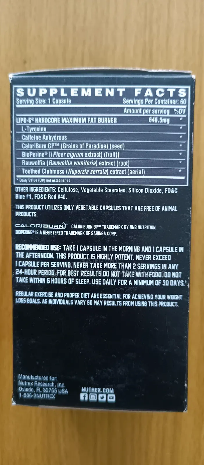 Lipo-6 Hardcore Maximum Fat Burner X 60