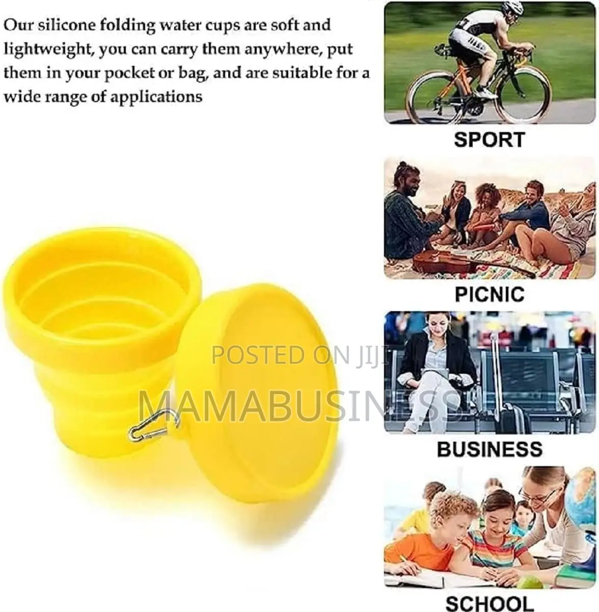 Silicone Folding Cup - Yellow Blue Colour