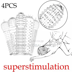 5pcs/Set Extension Reusable Con Dom Penis Sleeve Delay Spike