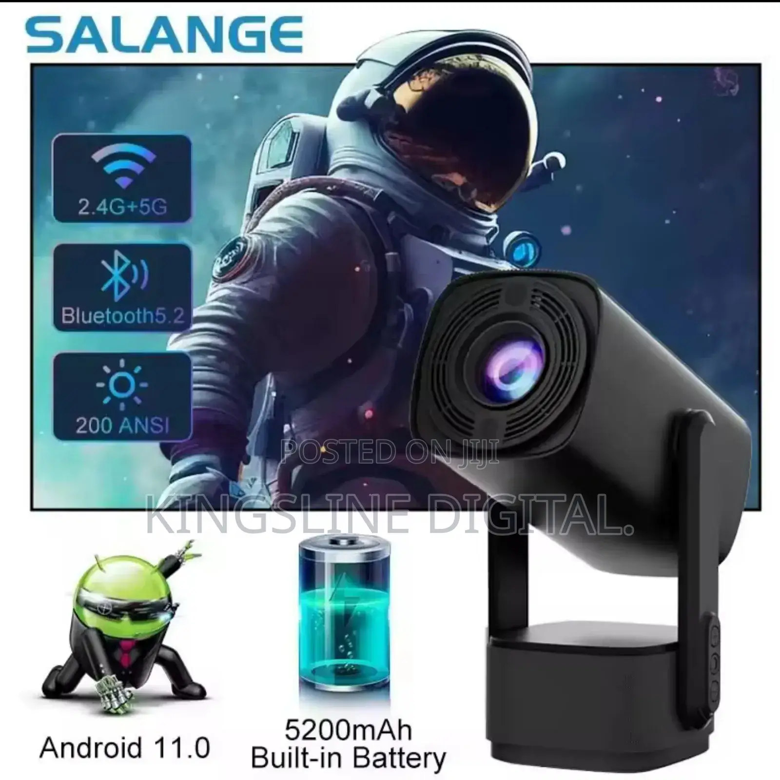 Solange Rechargeable Smart Mini Projector.