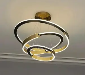 3 Ring Luxury Pendant Gold Chandelier