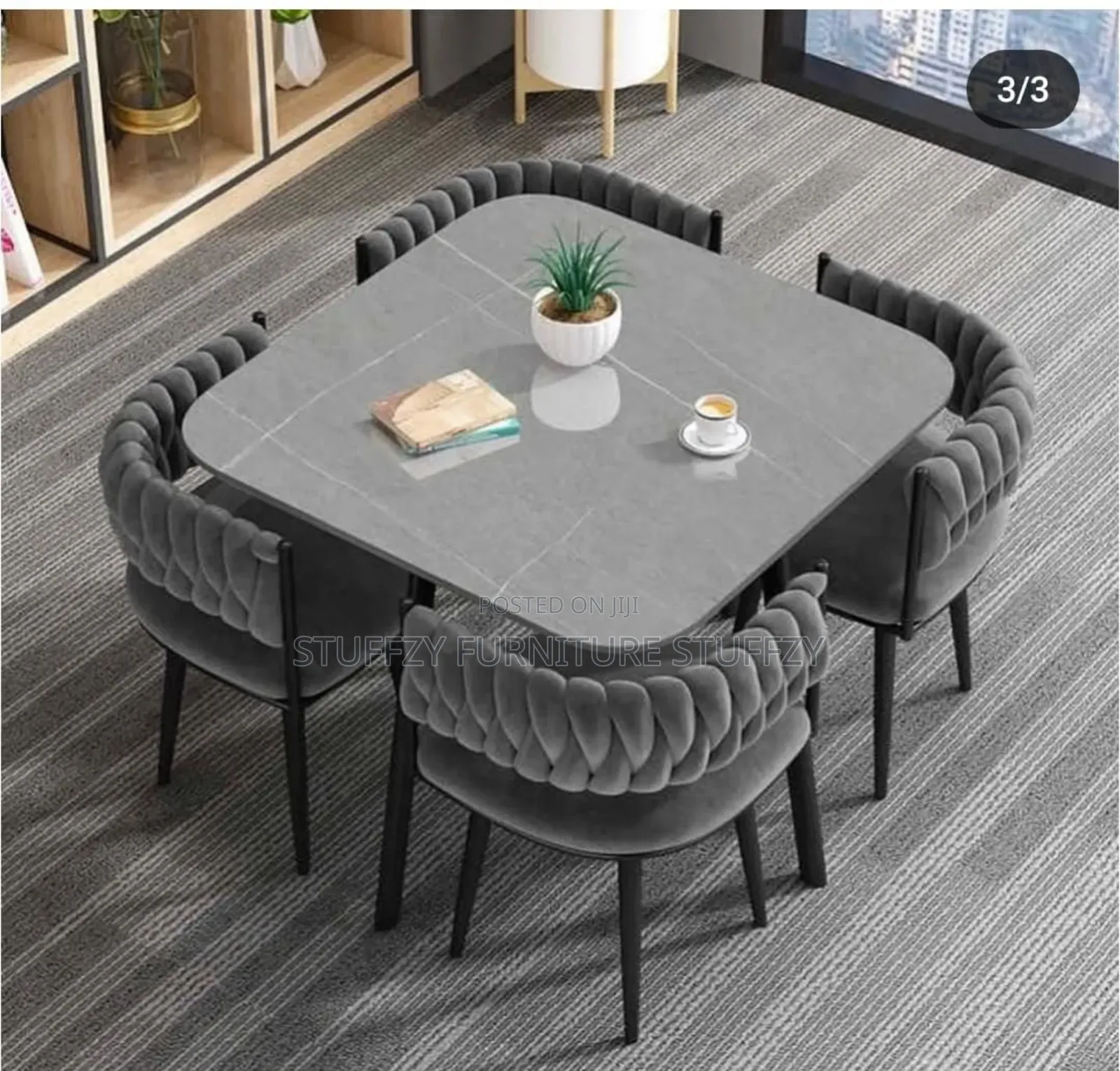Stuffzy Unique Restaurant Dining Table With 4 Chairs