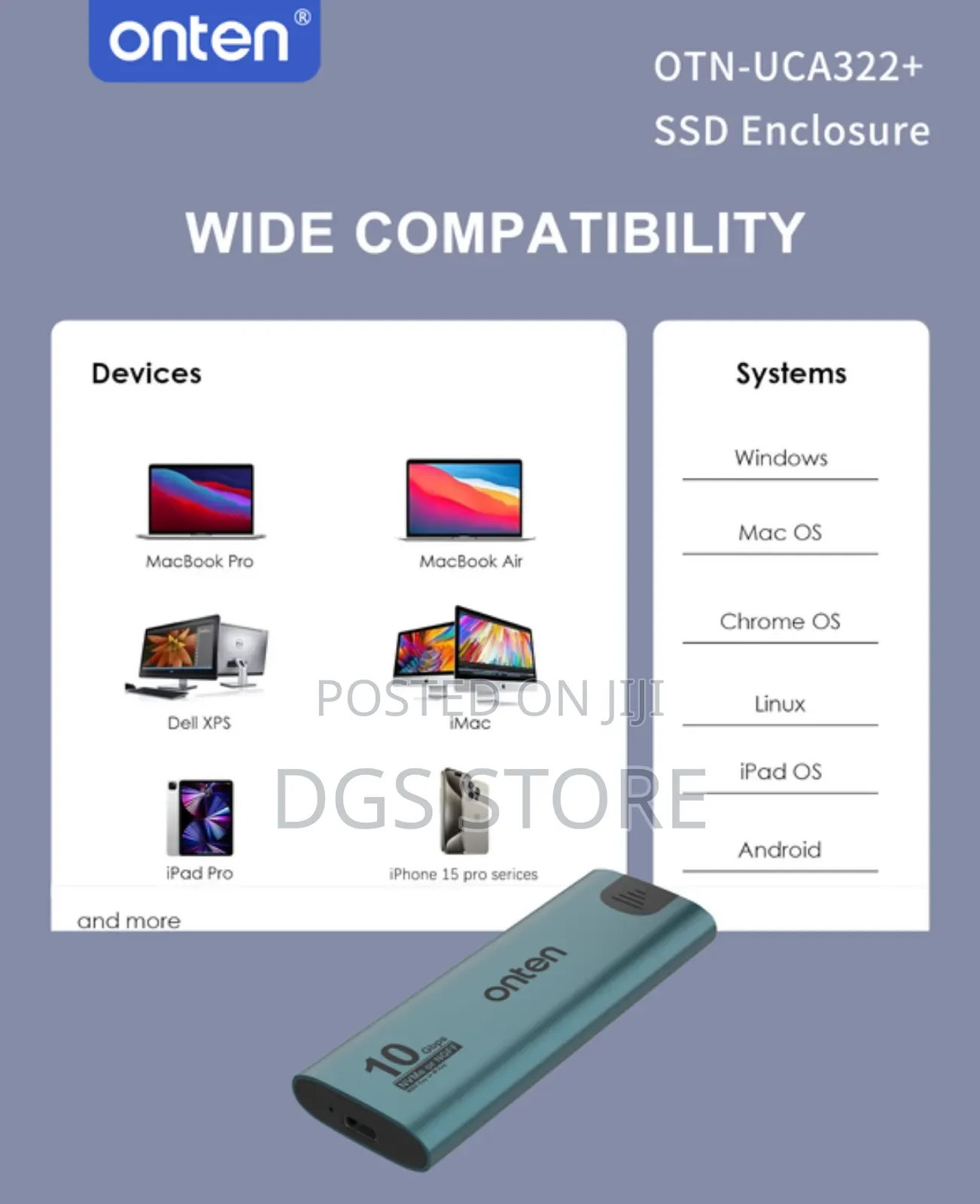 Onten SSD Enclosure Otn Uca322+