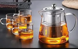 Borosilicate Glass Tea Set Jug With 4 Cups