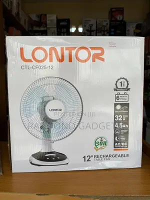 Lontor Rechargeable Solar Fan With Solar Panel