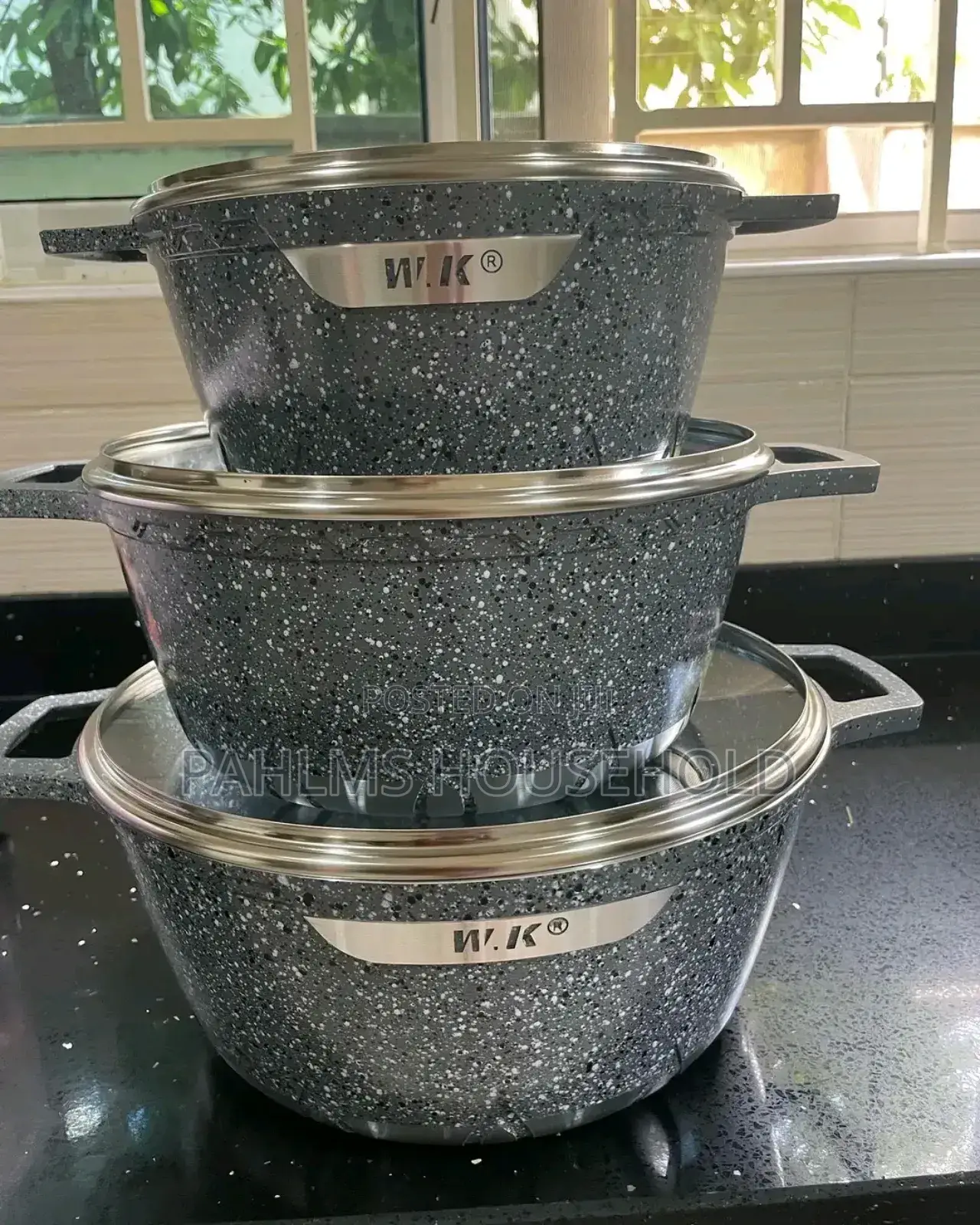 Family Sized Granite Nonstick 3 Set Pots