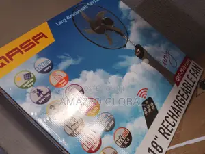 New in 18" QASA Ac/Dc Rechargeable Fan