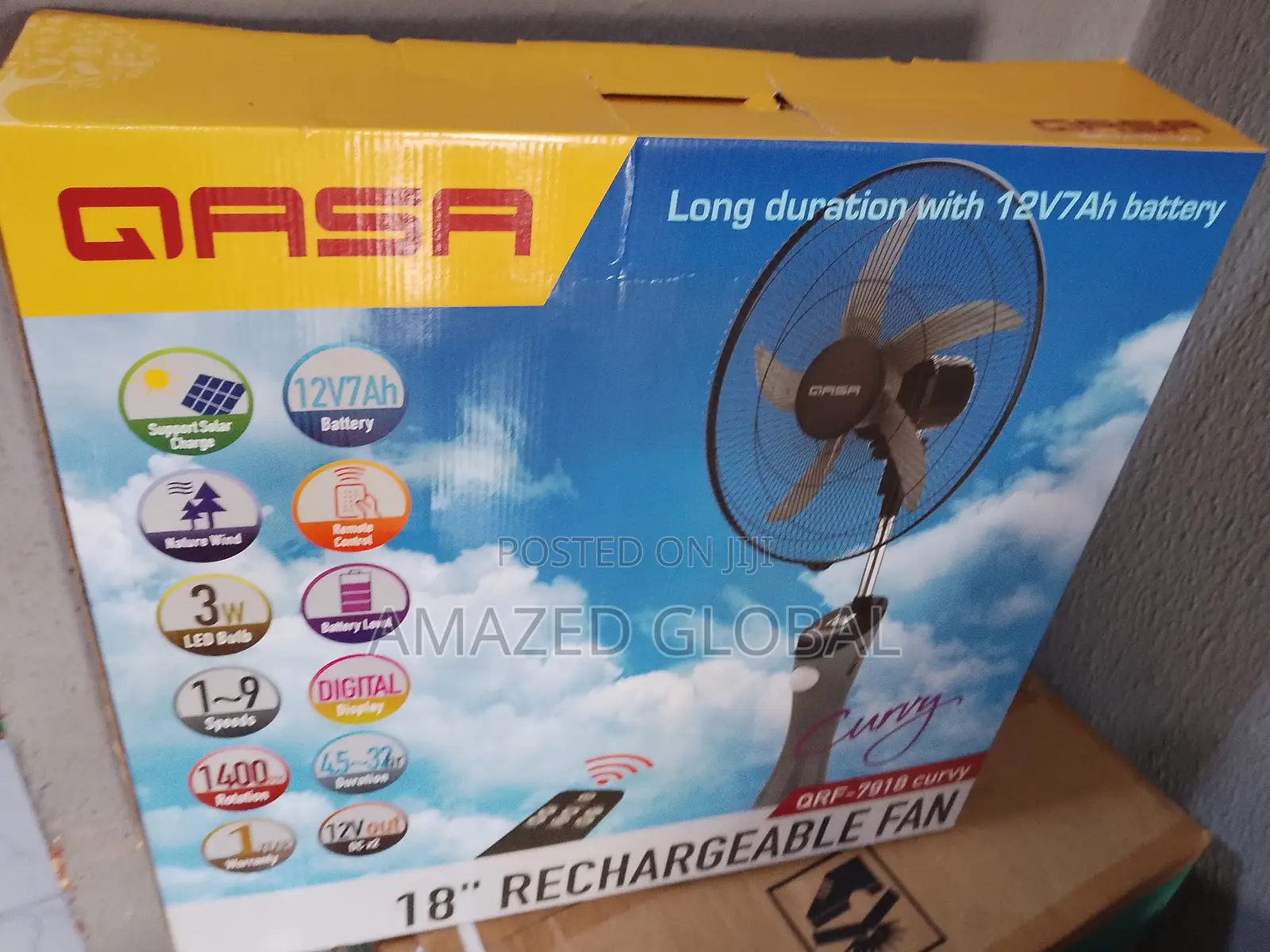 Introducing the New 18" QASA Remote Control Rechargeable Fan