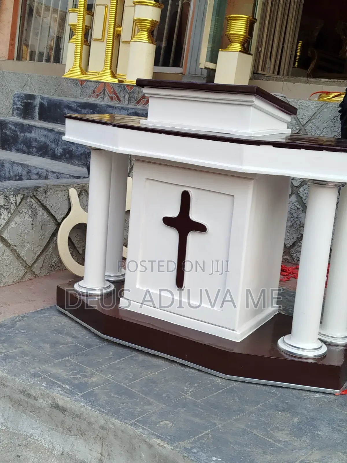 Modern Church Pulpit White and Brown