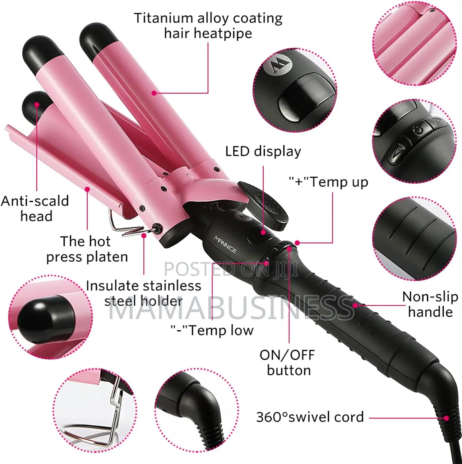 Hair Curler With Three Barrels