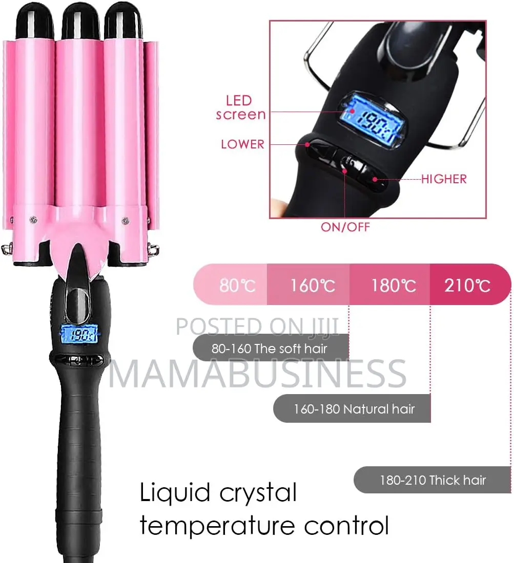 Hair Curler With Three Barrels