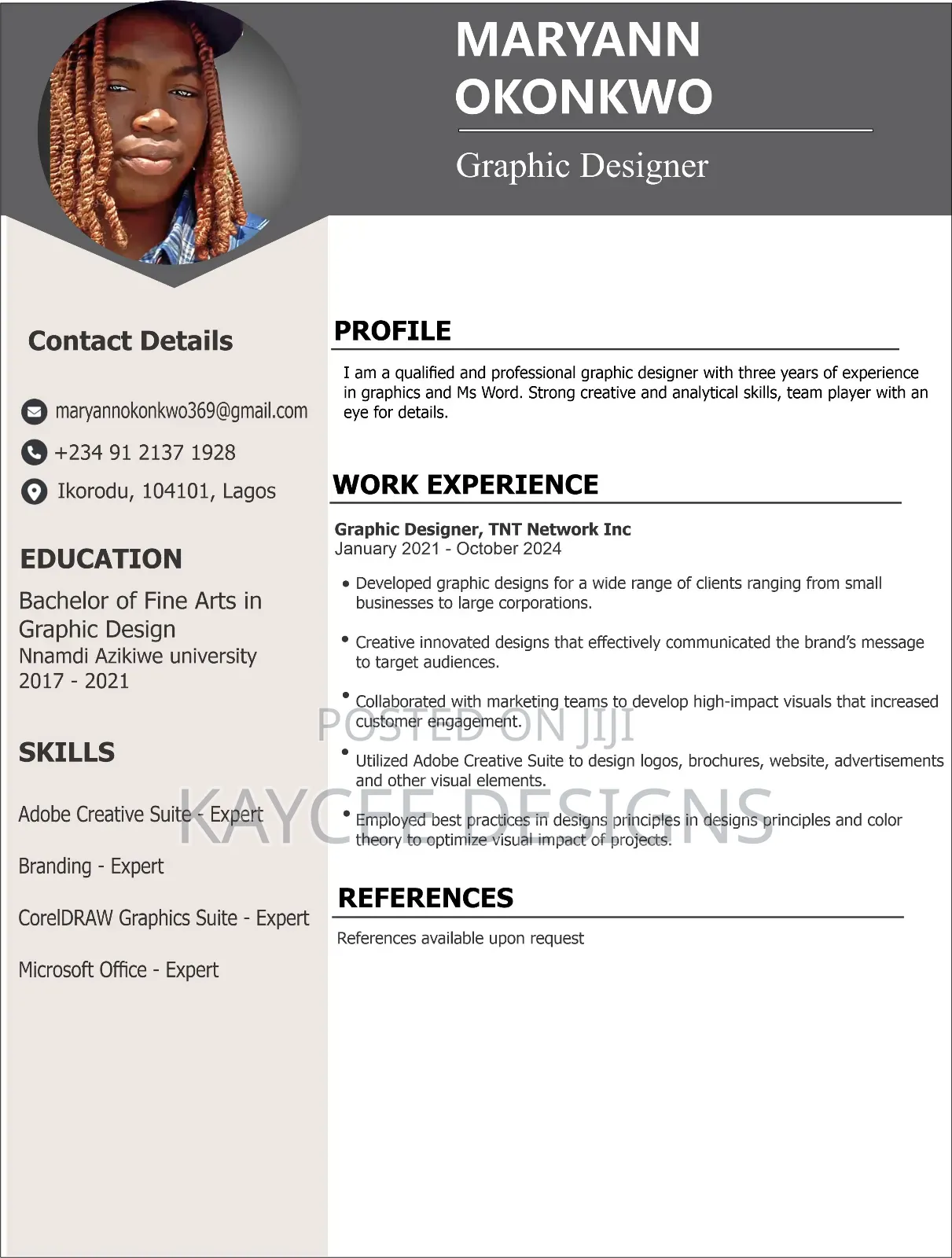 Application for a Freelancing Job