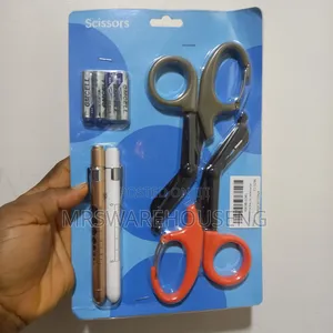 Two LED Pen Light With Pupil Gauge and Trauma Shears Scissor