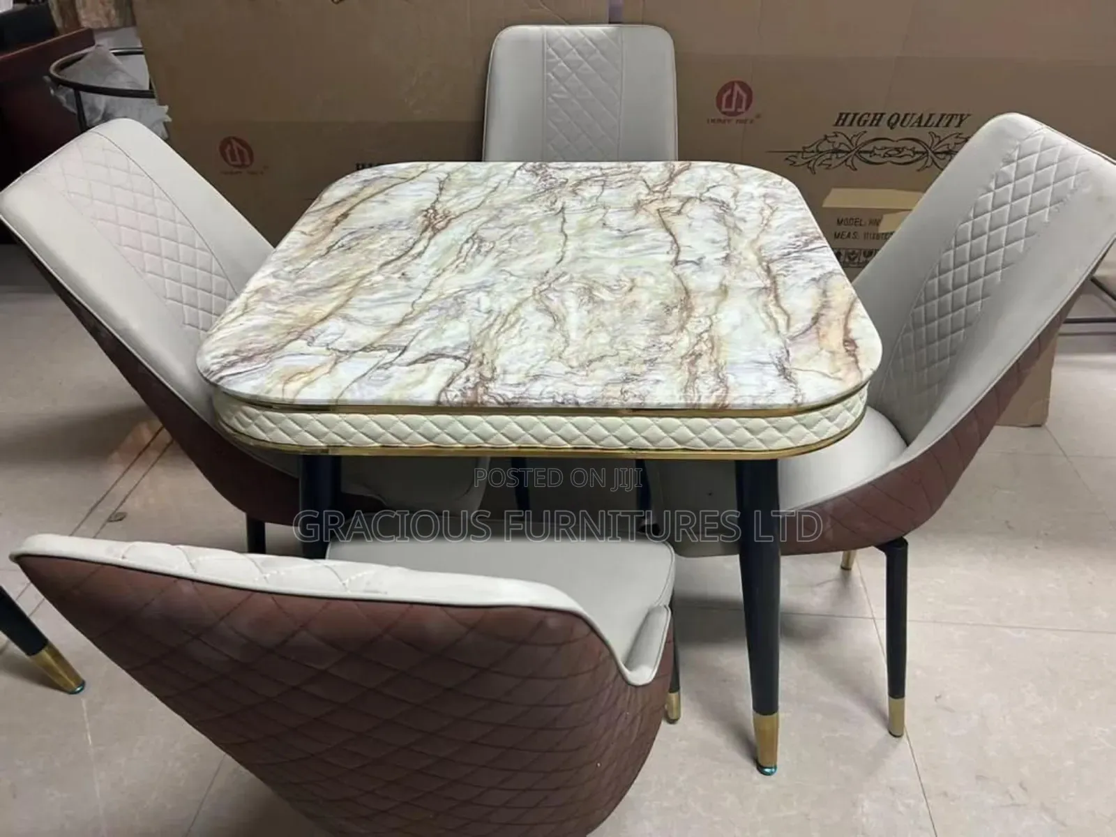 Square Marble Dining by 4