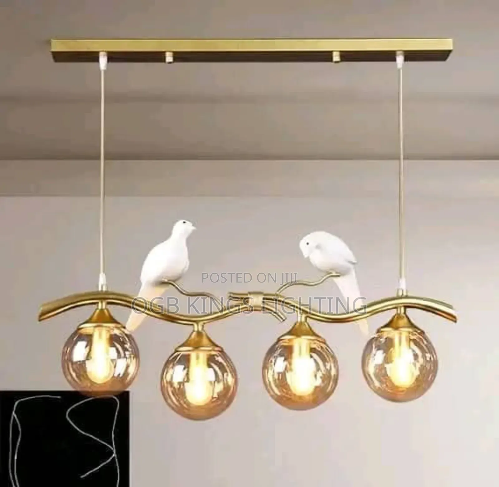 Modern Bird Kitchen Glass Chandelier Simple Dining Room