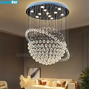 Round Crystal Ball Led Ceiling Chandelier Pendant Lamp