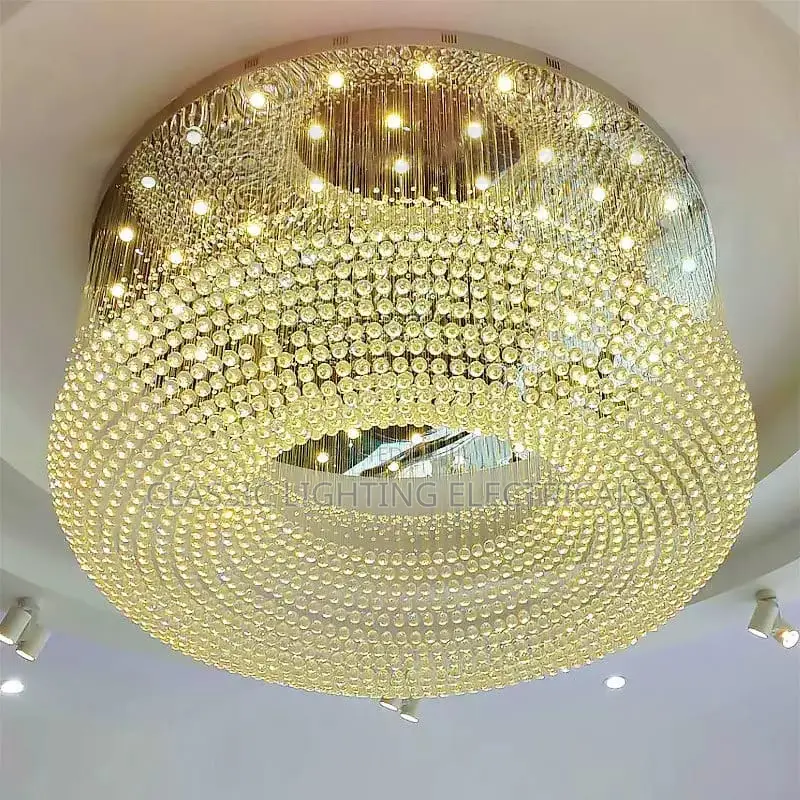 800mm Post Modern Round Crystal Luxury Ceiling Light