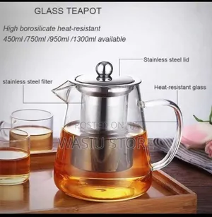 Borosilicate Glass Tea Set Jug With 4 Cups