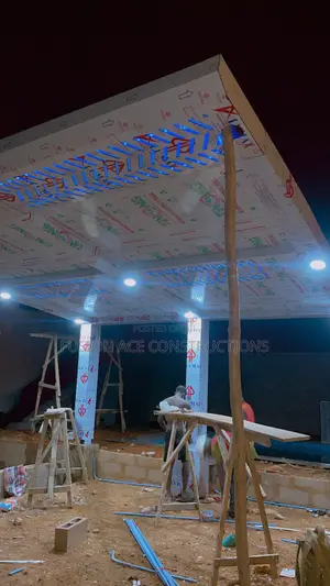 Modern Lightning Laser Cut Carport Cladded With Alucoboard