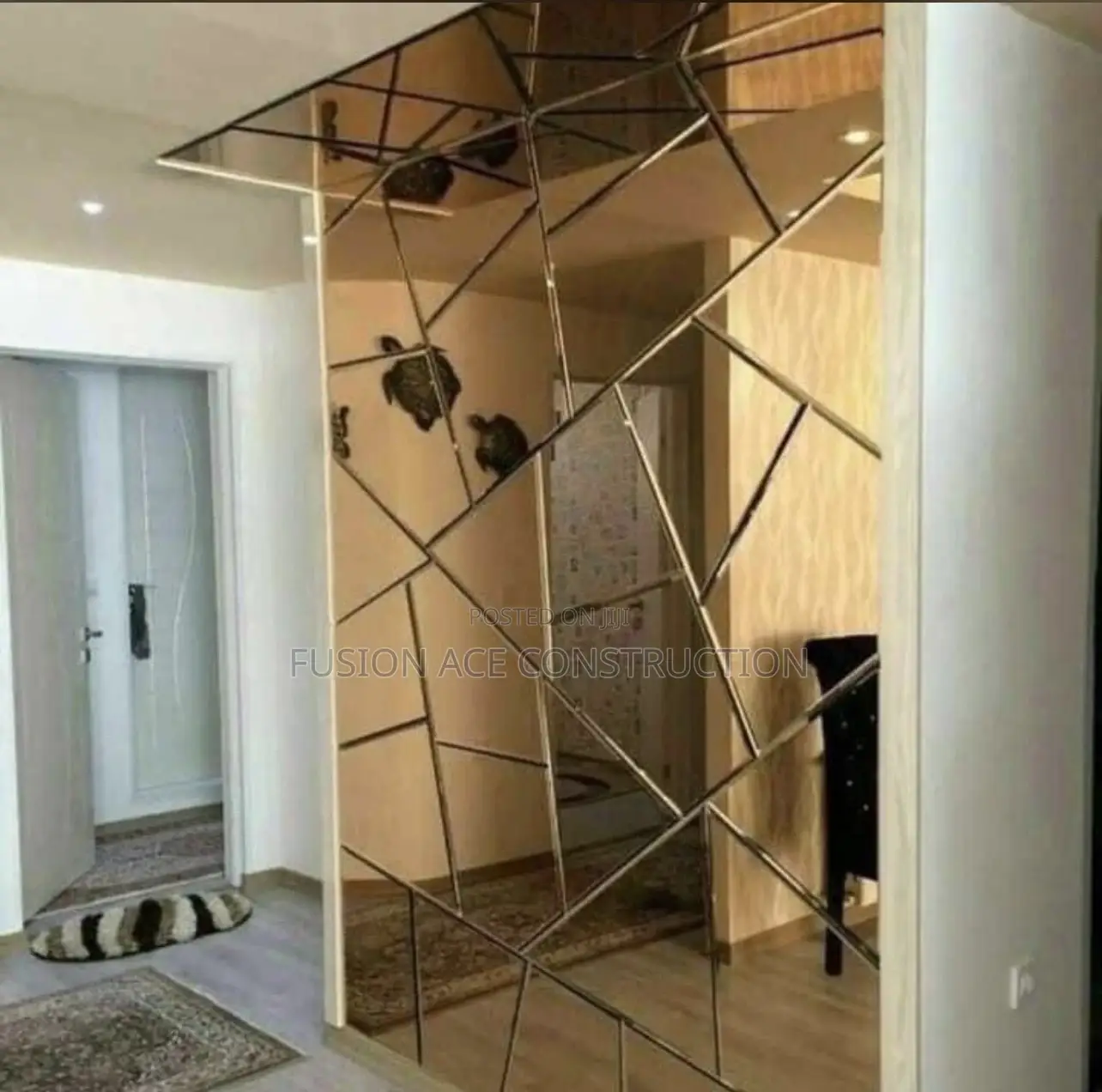 Brown Designed Mirror Glass