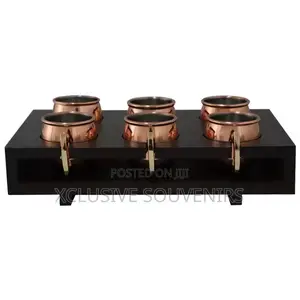 60ml Stainless Steel Wine Drinking Cups With Bamboo Stand