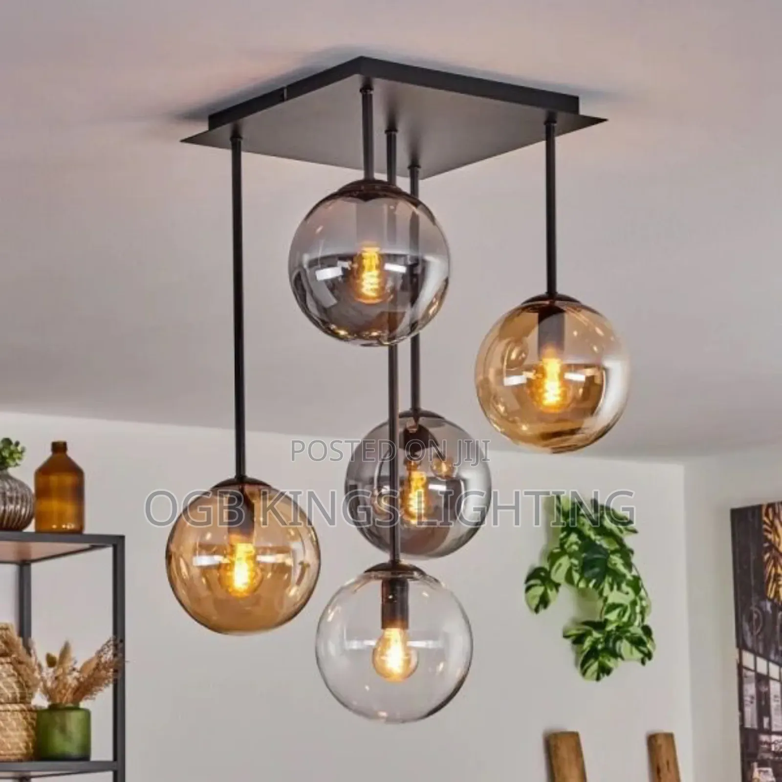 Italian Designer Glass Ball LED Pendant Lamp Square Base