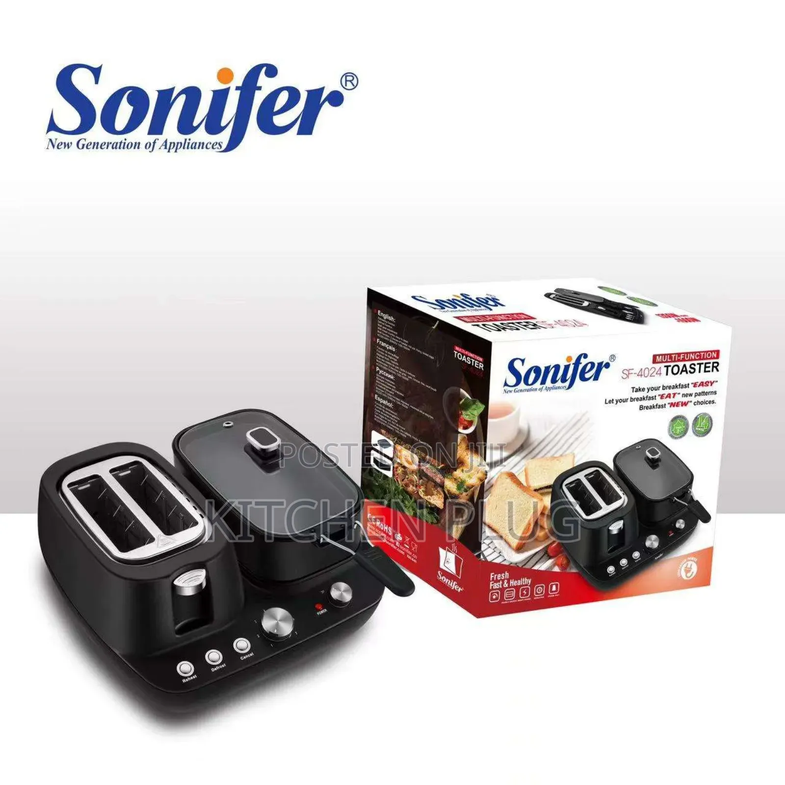 Multifunction Breakfastmaker, Toaster, Frypan