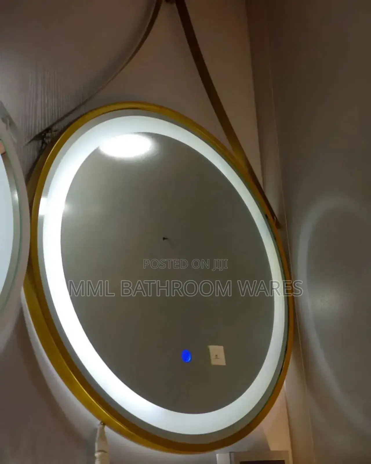 Adjustable Leather Belt Decorative Hanging Led Mirrors