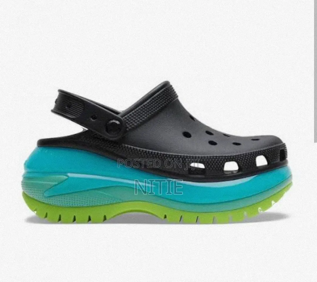 Quality Black And Green Megacrush Crocs