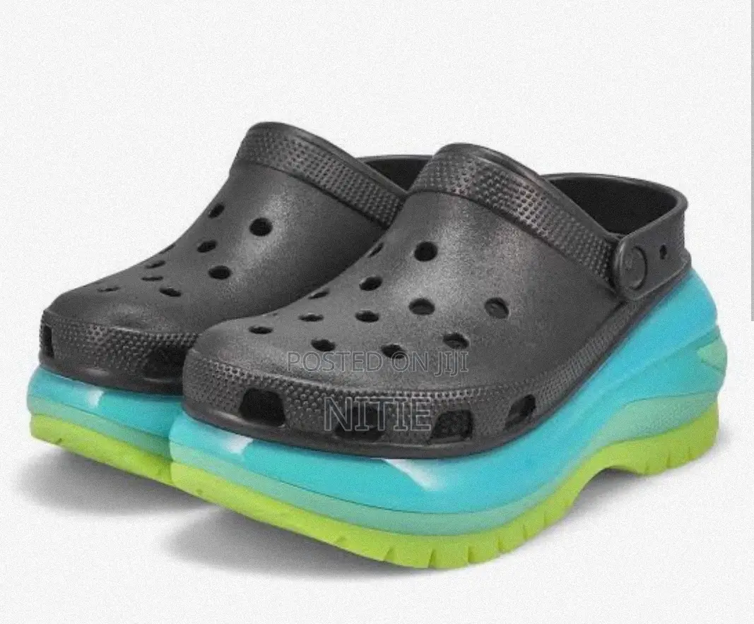 Quality Black And Green Megacrush Crocs