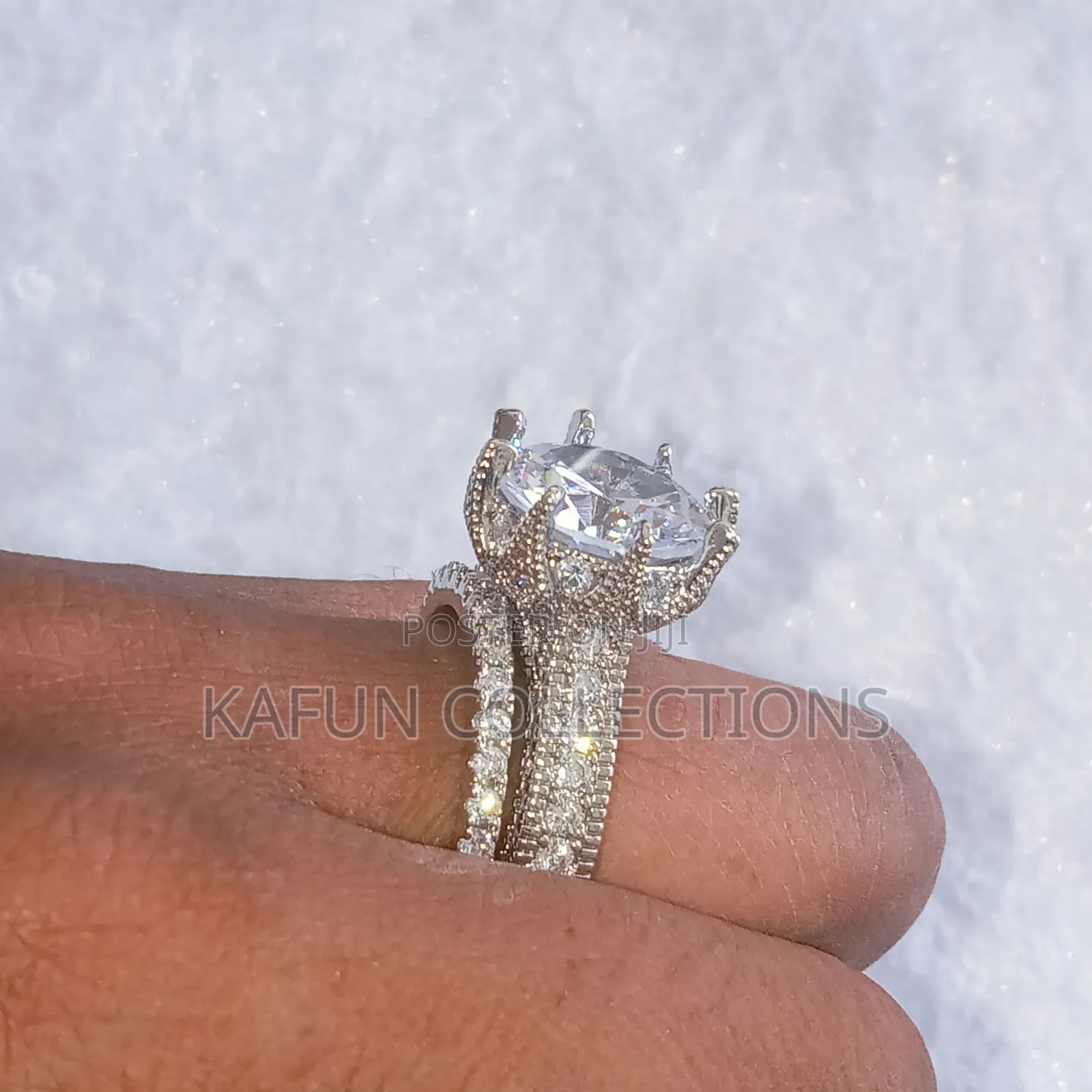 Zirconia Solid Silver Female Wedding Rings- Size 6