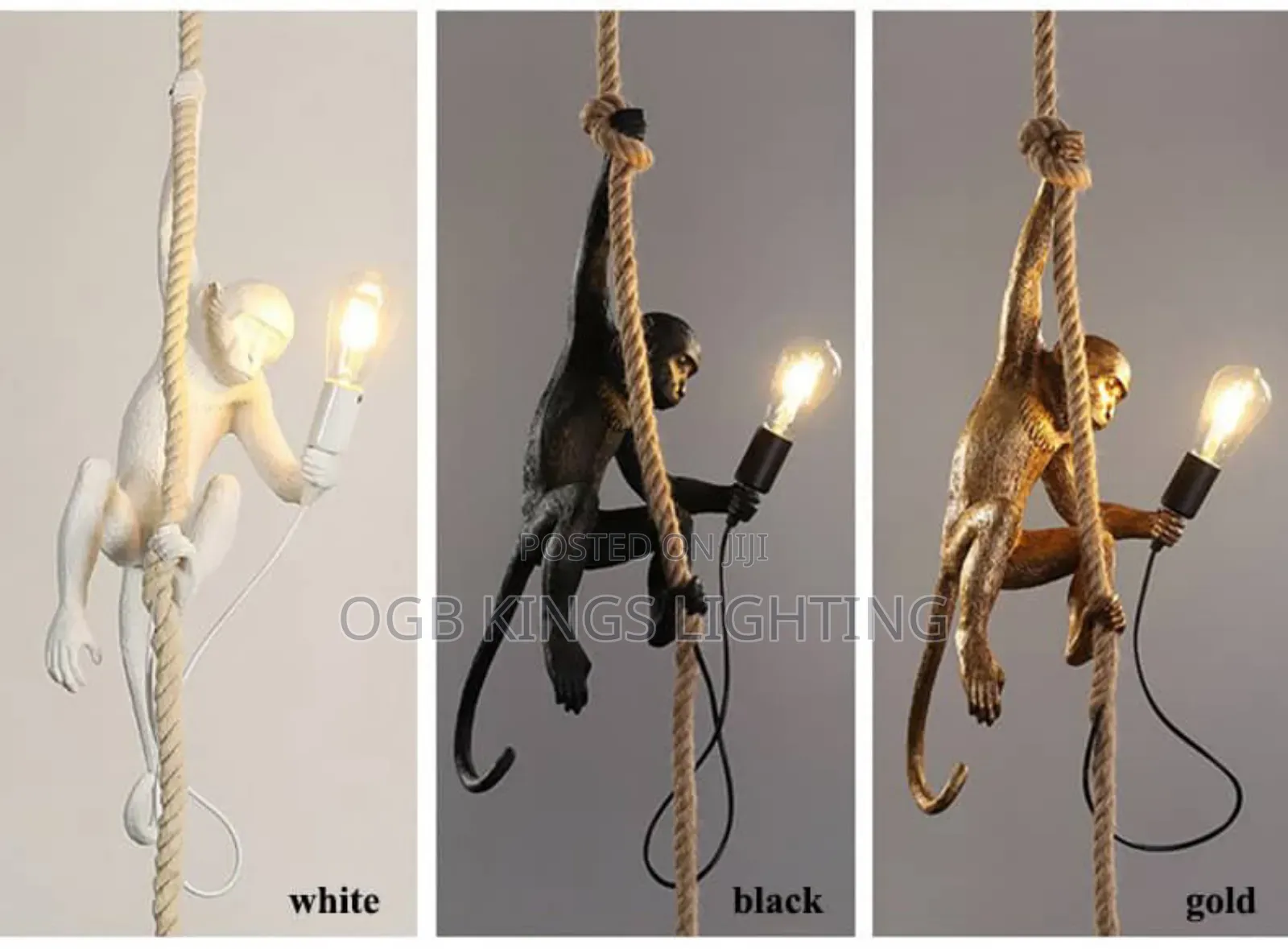 Postmodern Art Deco Monkey Lanyard Resin Pendant Lights