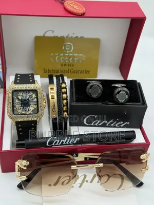 Cartier Full Package Set Watch, Bracelet,Cufflinks, Glasses