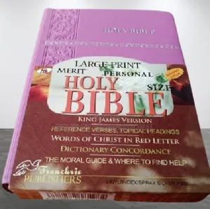 KJV Large Print Merit Reference Edition Bible,Pink Leather
