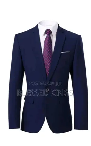 2 Piece Plain Navy Blue Suit